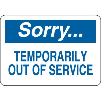 Magnetic Housekeeping Signs - Temporarily Out of Service