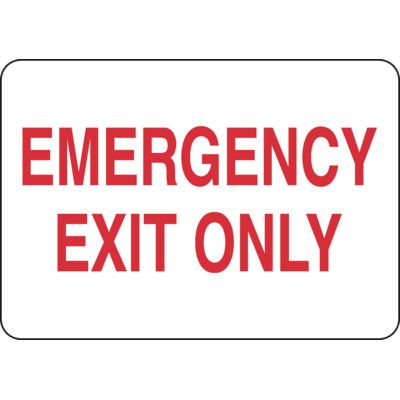 Emergency Exit Only Self-Adhesive Vinyl  Exit Signs