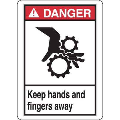 ANSI Z535 Safety Sign - Danger Keep Hands and Fingers Away