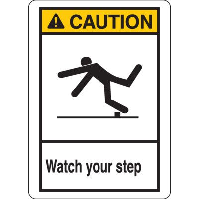 ANSI Z535 Safety Sign - Caution Watch Your Step
