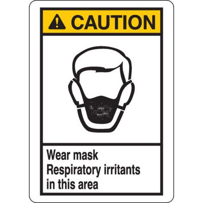 ANSI Z535 Safety Sign - Caution Wear Mask