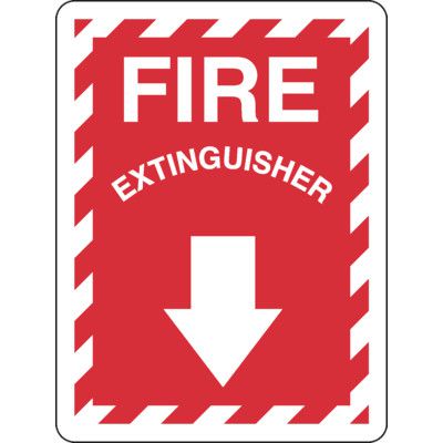 Self-Adhesive Fire Extinguisher Sign - 9"W x 12"H