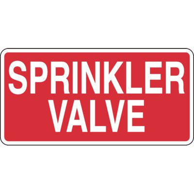 Adhesive Vinyl Fire Exit Signs - Sprinkler Valve