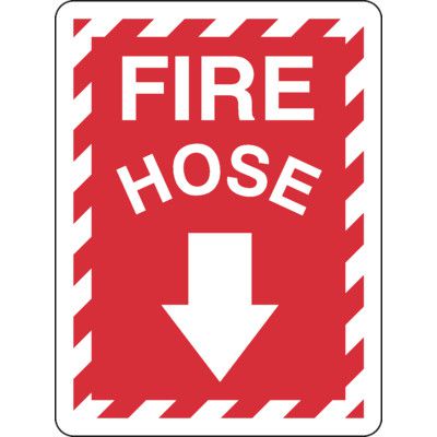 Adhesive Vinyl Fire Exit Signs - Fire Hose