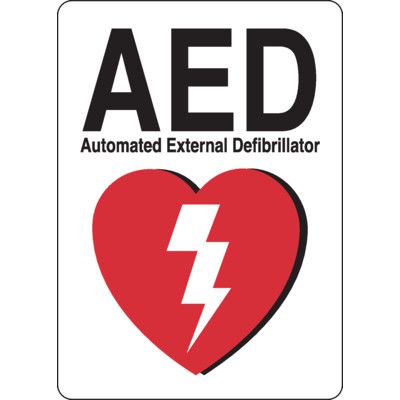 1-Way View AED Sign - Automated External Defibrillator