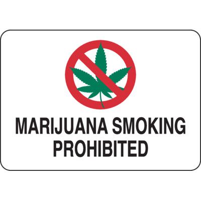 No Smoking Signs - Marijuana Smoking Prohibited