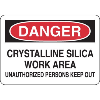 Chemical Signs - Danger Crystalline Silica Work Area