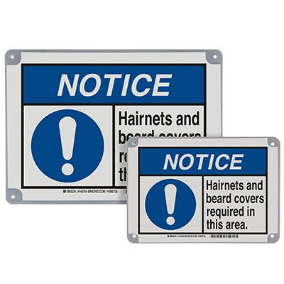 ToughWash® Encapsulated Signs - Notice Hairnets Required