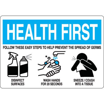 Steps To Prevent The Spread Of Germs Sign