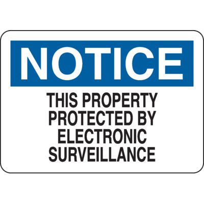 Plastic Corrugated Signs - Notice This Property Protected By Electronic Surveillance