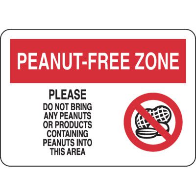 Peanut Free Zone - Food Allergy Signs