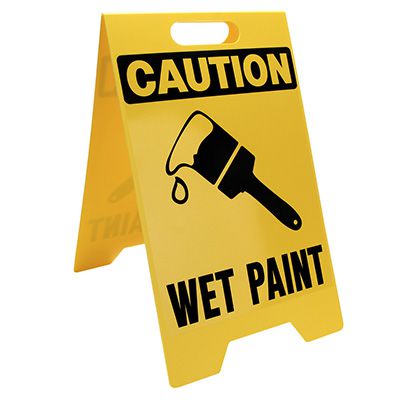 Heavy Duty Floor Stand Signs- Wet Paint (With Graphic)