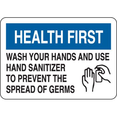 Wash Hands & Use Hand Sanitizer Sign