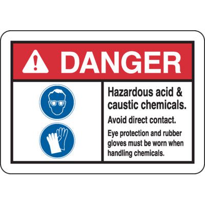 Danger Sign: Hazardous Acid & Caustic Chemicals