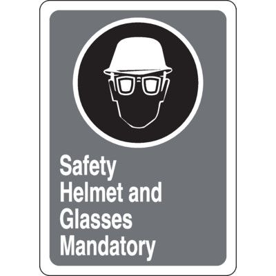 CSA Safety Sign - Safety Helmet and Glasses Mandatory