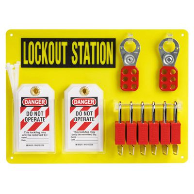 6-Lock Lockout Board with Nylon Safety Lockout Padlocks