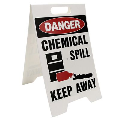 Spill Floor Stand - Danger Chemical Spill Keep Away