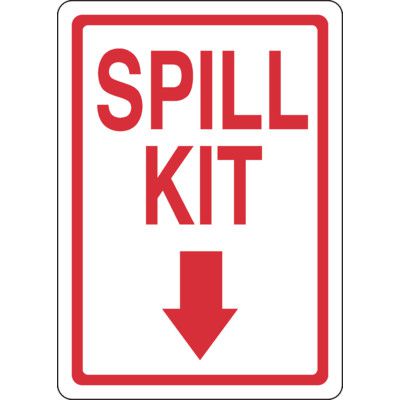 Spill Sign - Spill Kit (With Arrow Down)