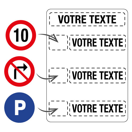 Panneau de parking à multiples messages personnalisable