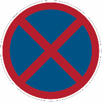 Panneau d'interdiction "Arrêt et stationnement interdits"