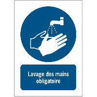 Panneaux ISO 7010 A3/A4/A5 Lavage des mains obligatoire - M011