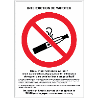 Affiche officielle - Interdiction de vapoter