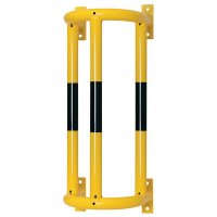 Arceaux verticaux jaune et noir en acier pour protection de tuyaux