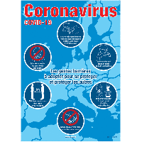 Poster repositionnable "les gestes barrières contre le Coronavirus"