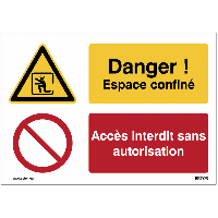 Panneaux et autocollants espace confiné - accès interdit sans autorisation