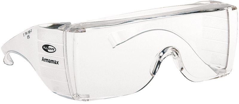 Sur-lunettes avec parties latérales en verre dépoli anti-reflets