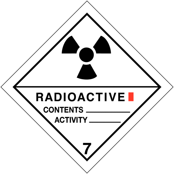 Signalisation de transport international "Matières radioactives, catégorie I"
