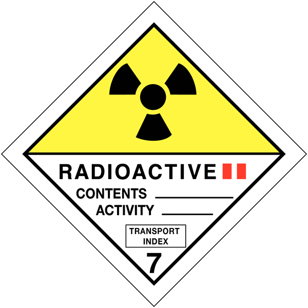 Signalisation de transport international "Matières radioactives, catégorie II"