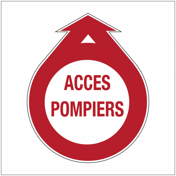 Signalisation adhésive "Baies accessibles pour pompiers - Accès pompiers"