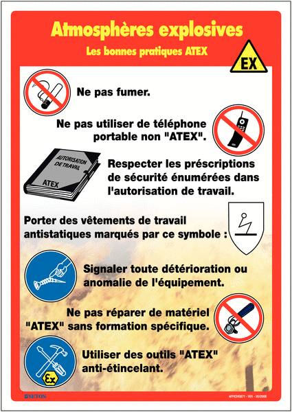 Affiche ATEX - Atmosphères explosives les bonnes pratiques