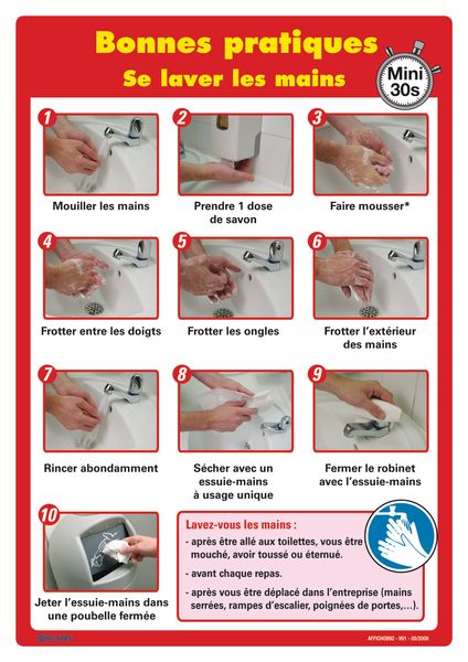 Affiche - Se laver les mains