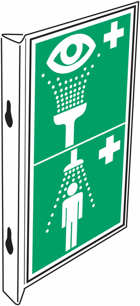Panneaux d'évacuation combinés "Equipement de rinçage des yeux - Douche de sécurité"