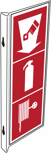 Panneaux d'incendie combinés "Point d'alarme incendie - Extincteur d'incendie - Robinet d'incendie armé"