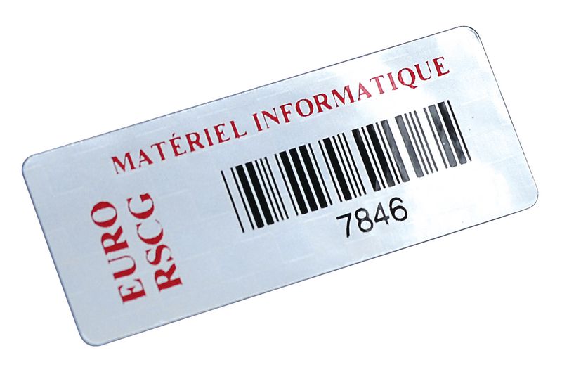 Etiquettes code à barres en polyester métallisée