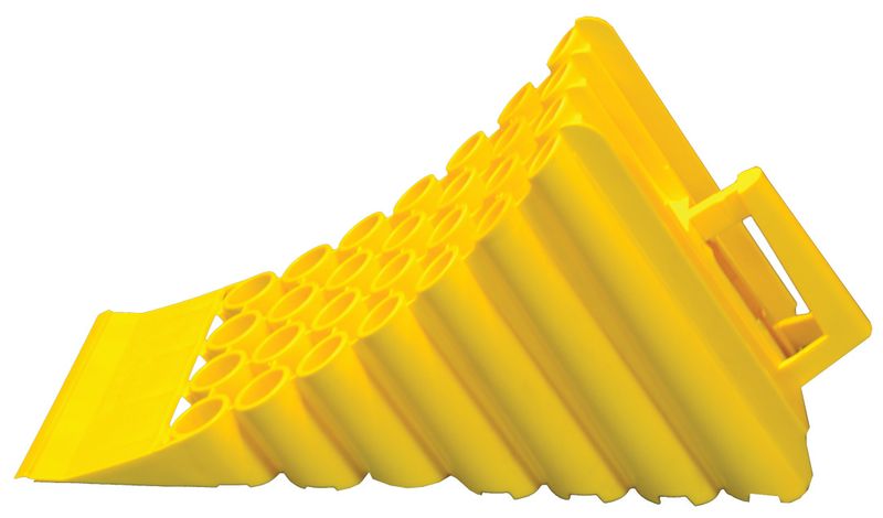Cale de roue en plastique jaune