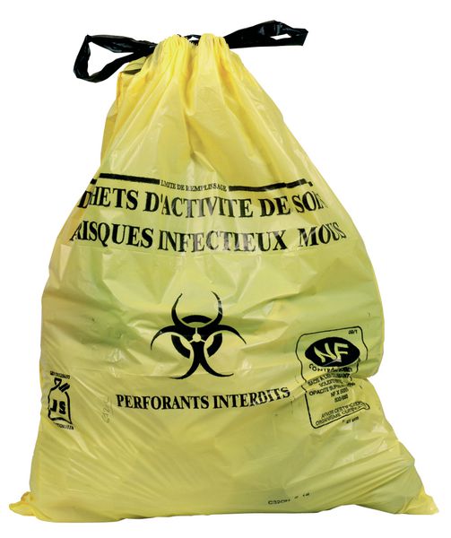 Sacs poubelles pour Déchets d'Activité de Soins à Risques Infectieux DASRI