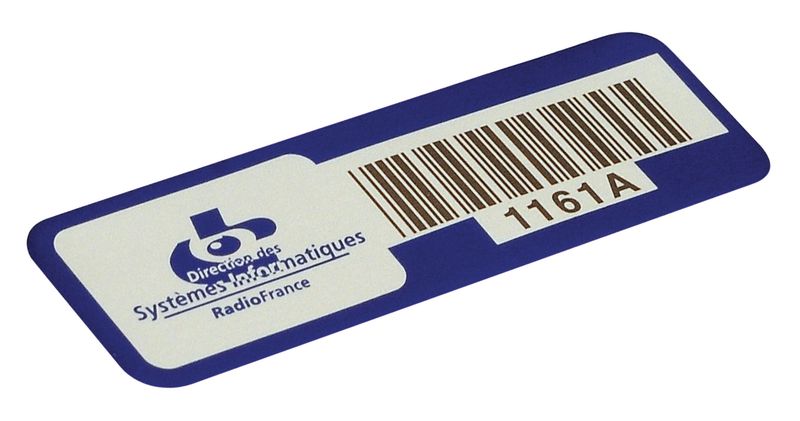 Etiquettes d'identification Setonguard avec code à barres en aluminium anodisé