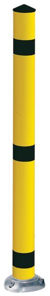 Poteau de sécurité flexible en aluminium noir et jaune