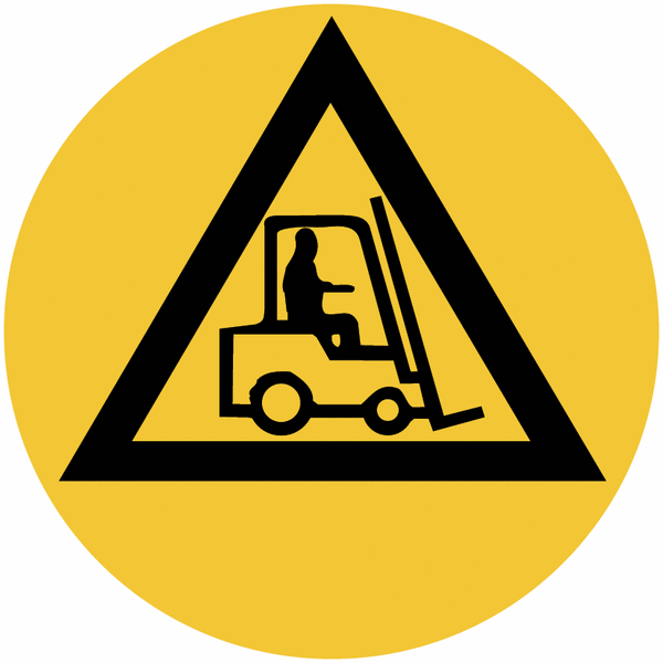 Marquage de sécurité au sol "Danger véhicules de manutention"