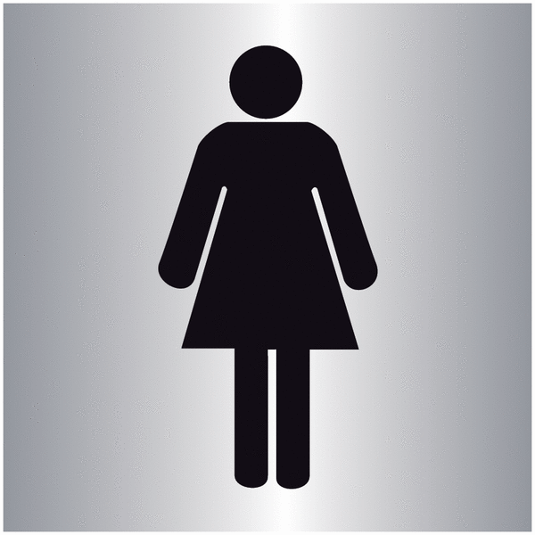 Plaque signalétique colorée adhésive "Toilettes femme"