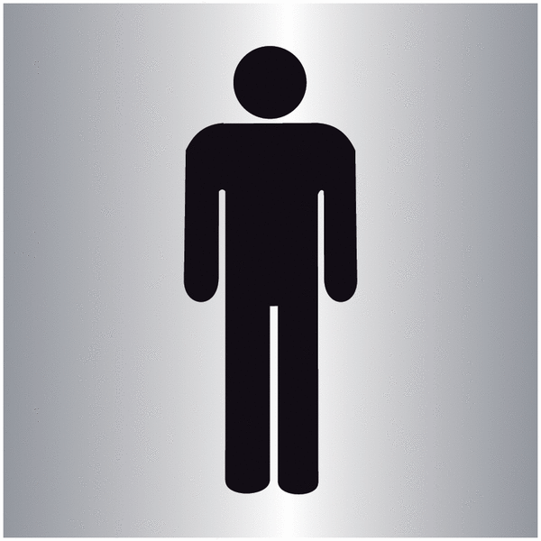 Plaque signalétique colorée adhésive "Toilettes homme"
