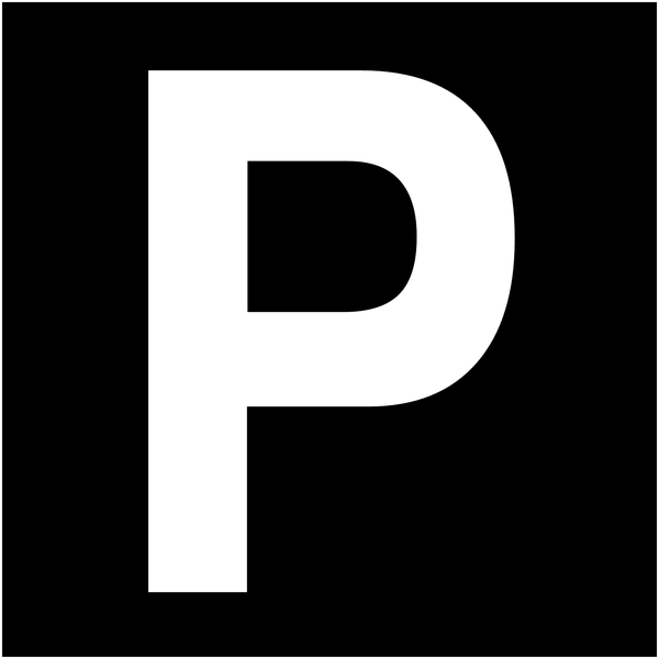 Plaque colorée adhésive "P - Place de parking"