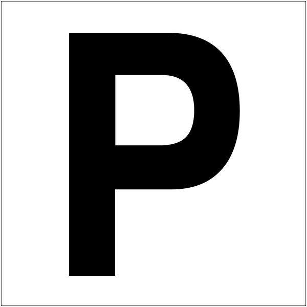 Plaque colorée adhésive "P - Place de parking"