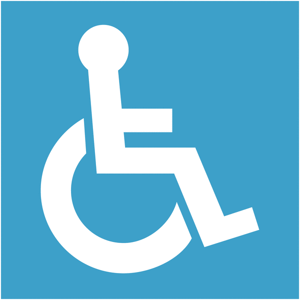 Plaque signalétique colorée adhésive "Handicapés"