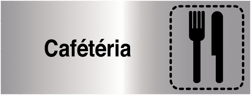 Plaques colorées adhésives "Cafétéria" avec texte