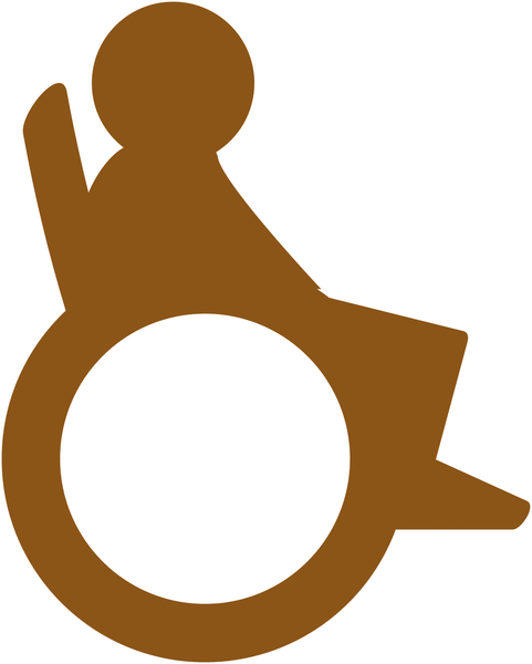 Plaque de porte en bois symbole "Handicapés"